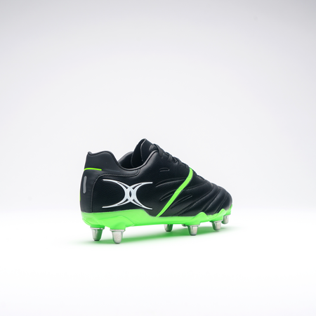 Gilbert Sidestep X20 Power 8S Rugby Boots Black/Fluo Green