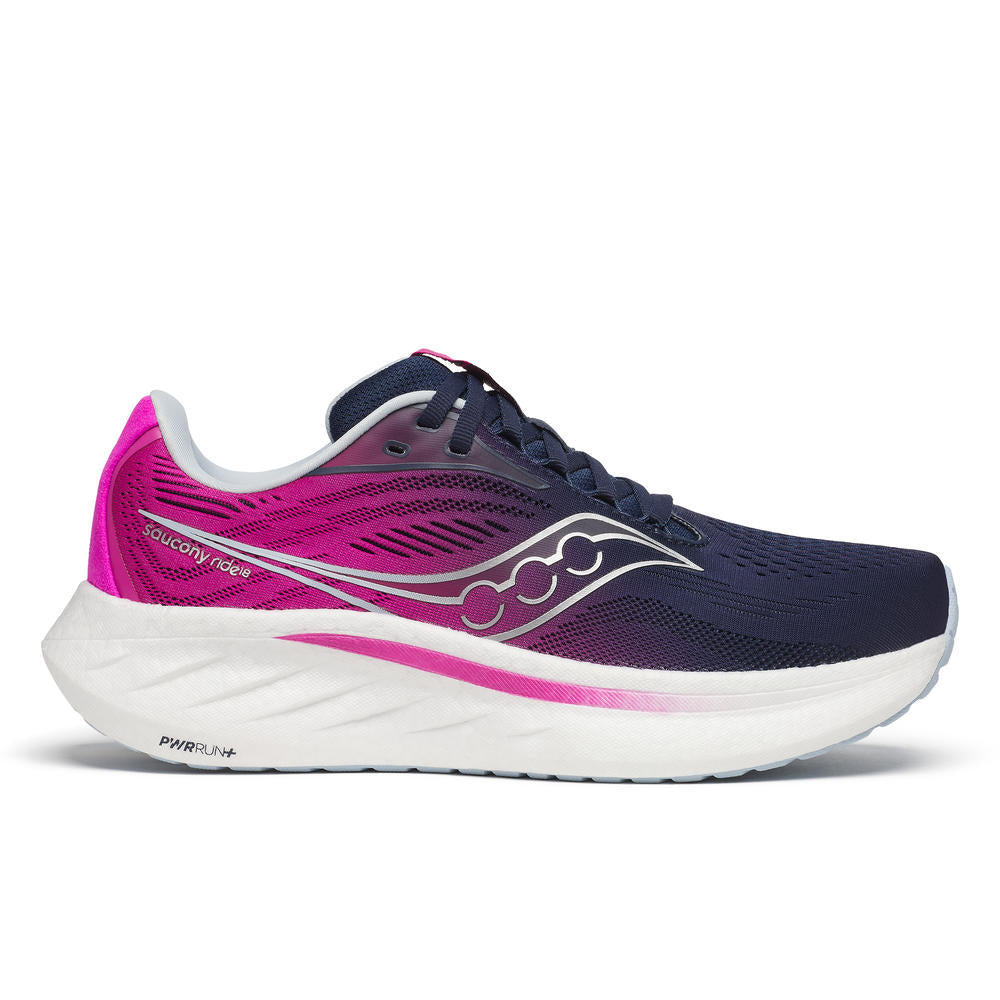 Saucony Women's Ride 18 Running Shoes Navy/Fuchsia