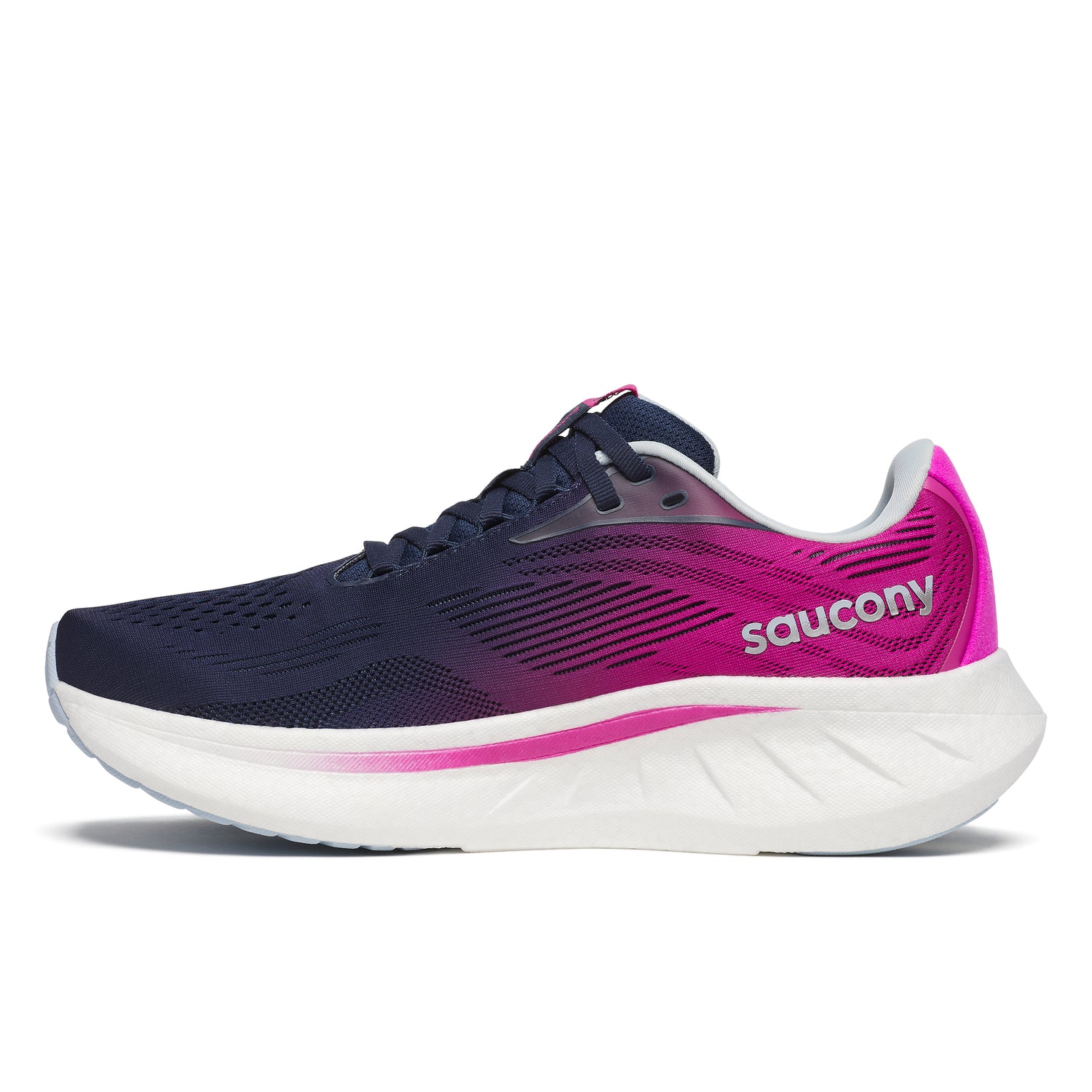 Saucony Women's Ride 18 Running Shoes Navy/Fuchsia