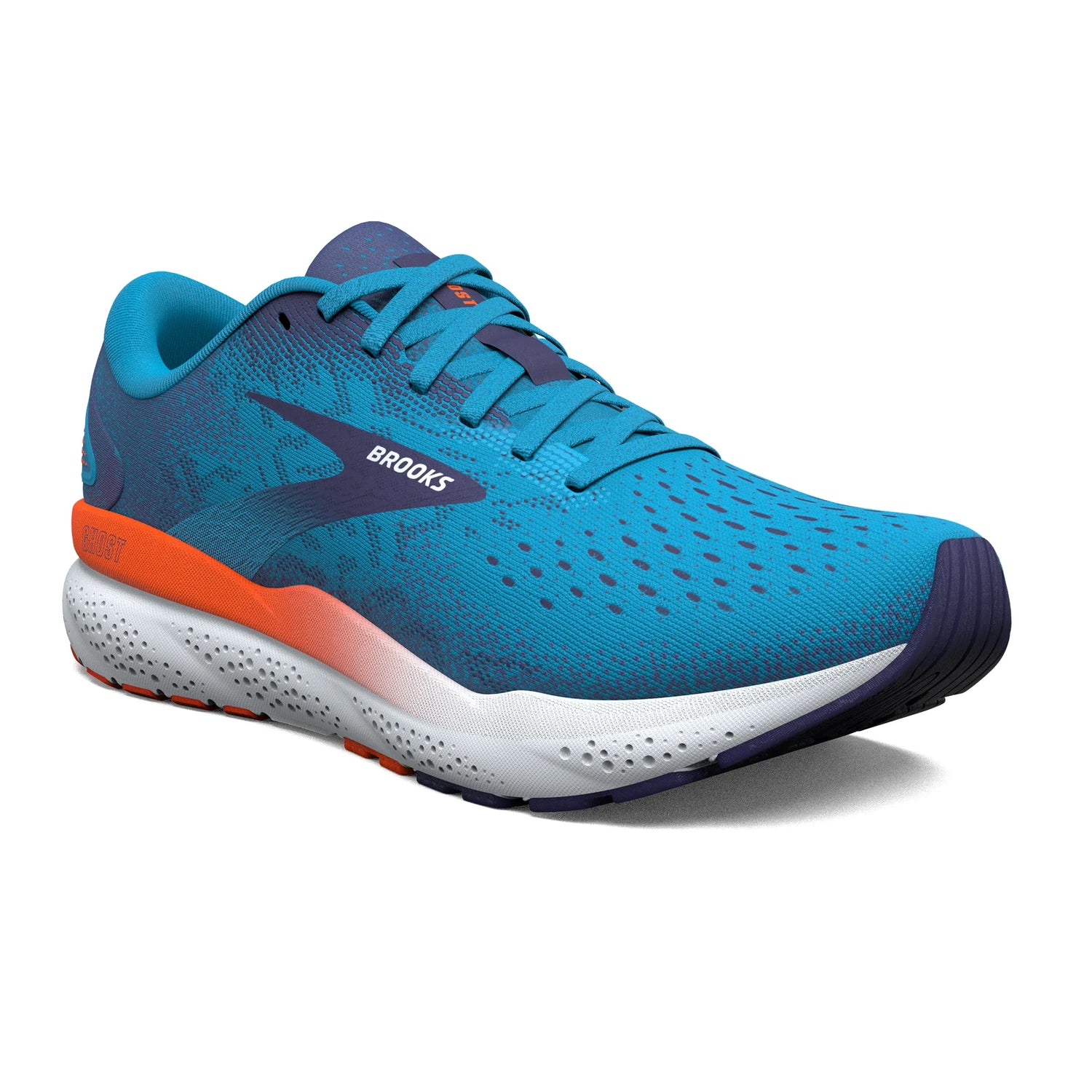 Brooks Men's Ghost 16 Road Running Shoes - Bonnie Blue/Blue Ribbon/Orange