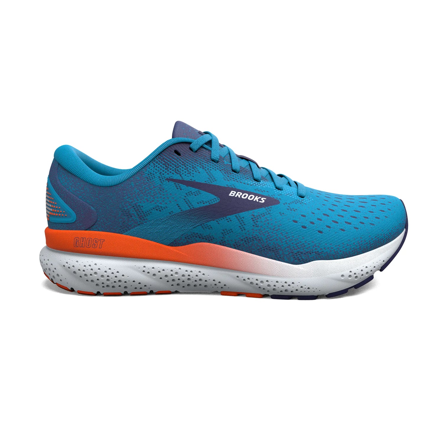 Brooks Men's Ghost 16 Road Running Shoes - Bonnie Blue/Blue Ribbon/Orange