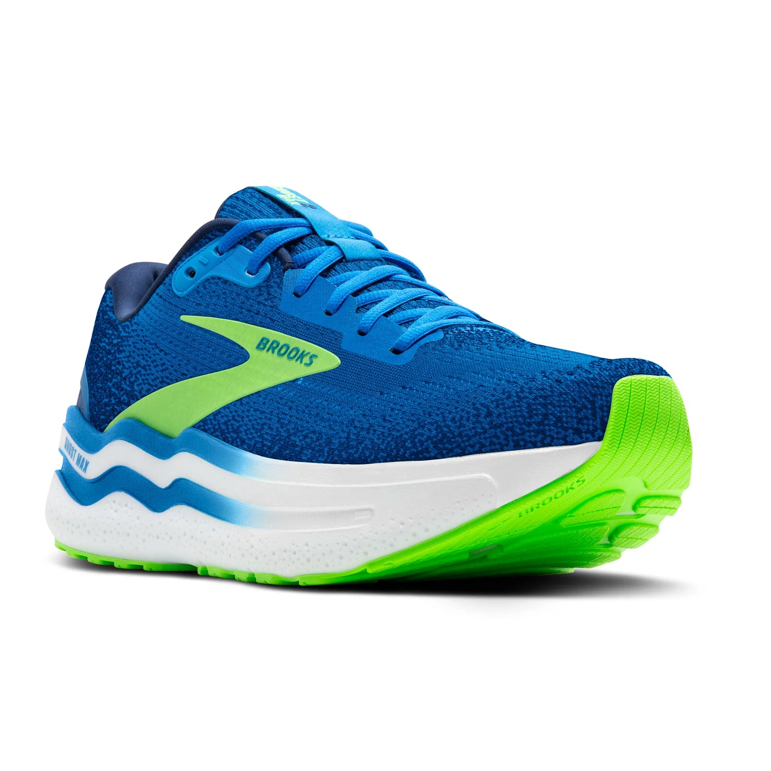 Brooks Men's Ghost Max 2 Road Running Shoes - Dutch Blue/Green Gecko/Peacoat